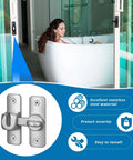Two Pack Ninety To One Hundred Eighty Degree Barn Door Lock Flip Latch Hardware, stainless steel, no drill, security sliding gate locks