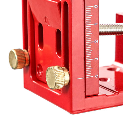 Pro Shop Adjustable Pocket Hole Jig Machined From Rugged Aluminum Alloy showing precision adjustment knobs and measurement scale.