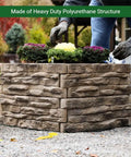 Raised Garden Bed Kit With Ledgestone Panels That Snap Together In 8 By 24 Inch Natural Look Stone Pattern Durable Polyurethane 6 Pack