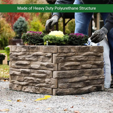 Raised Garden Bed Kit With Ledgestone Panels That Snap Together In 8 By 24 Inch Natural Look Stone Pattern Durable Polyurethane 6 Pack