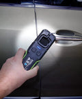 Rechargeable LED Color Match Inspection Light, 500 Lumen, CRI 95, illuminating a car door for paint inspection