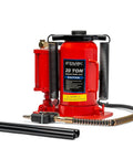 Stark 20-ton red hydraulic bottle jack with air pump, coil hose, and two extension tubes