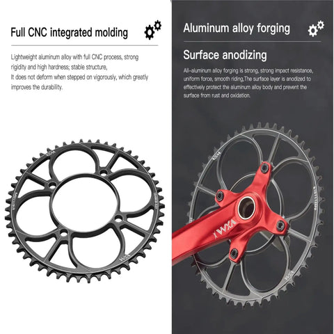 104BCD CNC Aluminum Narrow Wide Chainring For MTB And Road Bikes, 34T, 32-52T Range, Ultra Light 7075-T6 on display