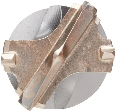 Top view of Beefed-Up SDS Max Rotary Hammer Bit With 4 Cutter, 2 Inch By 22-1/2 Inch Iron Blast Technology, full carbide head