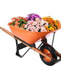 One Wheel Dump Cart For Garden And Yard, 6 Cu Ft Capacity, 330 Lb Load, Built Tough Wheelbarrow With Metal Handle And 16 Inch Wide Track Wheels