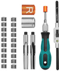 9/16-20 Bike Pedal Thread Repair Kit For Crank Arm Rethreading Tap Set including taps, inserts, and T handle tools.