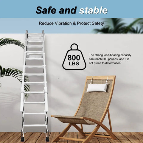 Premium Electric Retractable Attic Ladder Built From Tough Titanium Magnesium Alloy Featuring Dependable Telescoping Handrails, strong load capacity.
