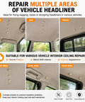 15 Pack Car Headliner Repair Kit With 42 Pcs Roof Liner Clips And Screws Sagging Headliner Fix No Fuss Do It Yourself Vehicle Interior Repair Accessories With Installation Tool, shown in sedan SUV and truck headliners