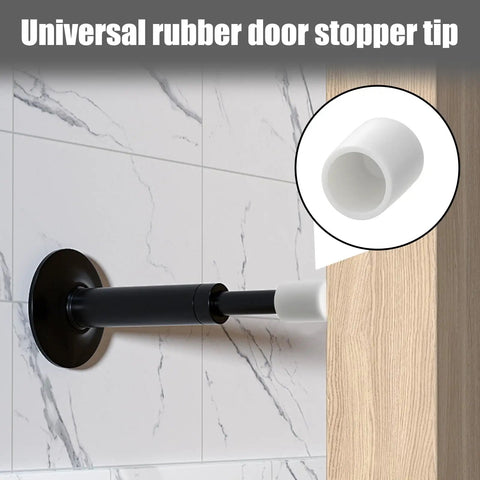 Installed 20 Pack Door Stop Rubber Tip Replacements 0.39 Inch Caps For Wall And Floor Protection on black doorstop