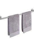 30 Inch Stainless Steel Towel Bar For Bathroom Wall Mount, SUS304 Rust Proof Brushed Finish with two gray towels