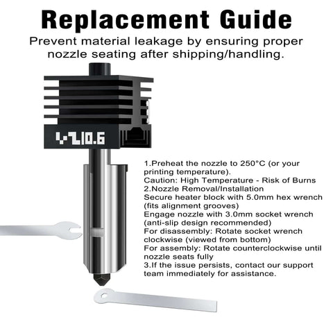 Replacement guide for 4Pack High Temp Hardened Steel Hotend Set For Bambu Lab H2D H2S H2C P2S Series Nozzles installation