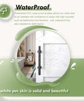 Close-up of 24x84 Inch White Barn Door With 4 Foot Sliding Hardware Kit And Handle Included MDF Solid PVC Surface DIY Assembly Easy To Install 5 Panel Rustic Modern Vibe Ideal For Farmhouse Rooms And Closets showcasing waterproof PVC surface in a modern room setting.
