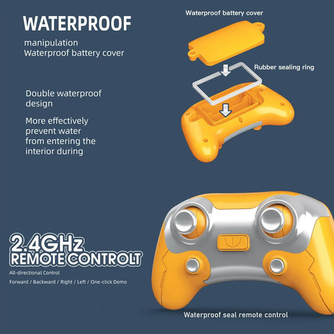 High Speed RC Boat With Dual Propellers 2.4G Remote Lights And Water Spray 360 Degree Spin Rad Electric Boat waterproof remote control with sealing ring and battery cover details