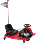 24V Electric Drifting Go Kart With Drift Bar For Dialed Drifts And Variable Speed Up To 12 MPH Black and Red