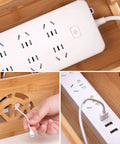 Close-up of Two Piece Bamboo Cable Organizer Box Set Large And Small Hide Wires And Power Strips Under Desk Or TV Stand Cord Management Box