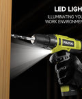 12V Cordless Drill Set With Battery And Charger, Lightweight And Compact, LED illuminating work, keyless chuck, glove