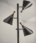 Dual Bulb Desk Lamp With Brushed Steel Base And Black Shade Adjustable Brightness For Home Office Or Bedroom Modern Industrial Style With Wood Accent Great Reading And Task Lighting