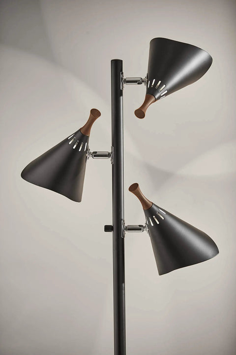 Dual Bulb Desk Lamp With Brushed Steel Base And Black Shade Adjustable Brightness For Home Office Or Bedroom Modern Industrial Style With Wood Accent Great Reading And Task Lighting