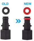 Flush Hose Fitting Kit For PWC WaveRunner And Jet Boat With old black and new red seals comparison