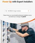 Professional installing Level 2 EV Charger 48 Amp With Smart Display And WiFi 25 Foot Cable Indoor Outdoor Hardwired 240V