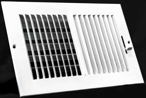 White 2 Way Steel HVAC Vent Cover For Wall Sidewall And Ceiling Fits 11.75 Inch W By 7.75 Inch H Air Supply Register Grille