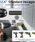 All In One Pro Grade Pipe Threader Kit For 1/2 3/4 And 1 Inch Pipes With Dual Threading For Internal And External Threads On PVC CPVC And ABS Drill Powered Speed shown attached to a drill in use on a wall pipe