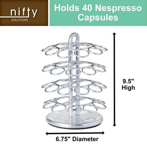Under Counter Sliding Capsule Drawer For Nespresso Original Line 40 Capsule Capacity Black Non Rolling Pod Organizer stand