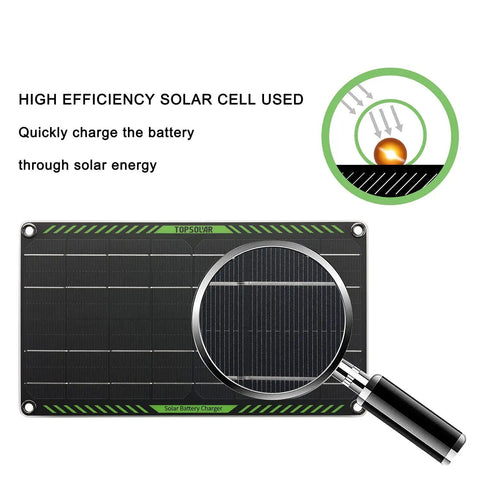 10W 12V Solar Panel Trickle Charger For Cars Motorcycles Boats And RVs Portable Battery Maintainer With diagram detail