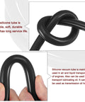 Silicone Vacuum Tubing Hose With Inner Diameters From One Eighth Inch To One Half Inch, 6.6 Ft, black, high-temp, flexible.