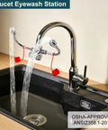 Eyewash Faucet Attachment Kit For Sink Mount Easy Install Emergency Eye Wash Station With Universal Adapters OSHA Approved First Aid