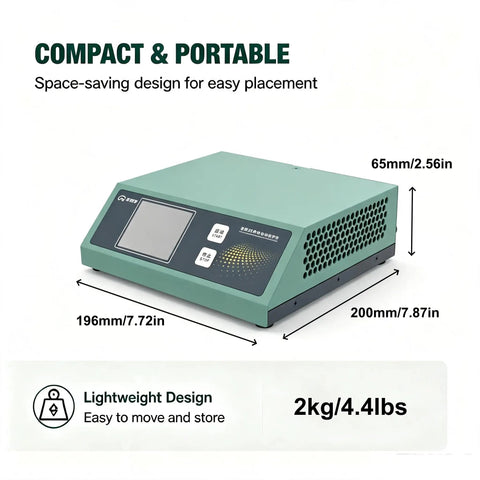 Top Shelf Portable Lithium Battery Equalizer 1.5 To 4.5V Touchscreen Cell Balancer with compact design and dimensions 196x200x65mm.
