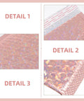 Close-up of Rose Pink Holographic Padded Mailers 25x30cm Self Seal Waterproof Shipping Bags, showing texture and seal strip, 10 pack