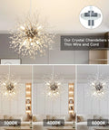Modern Crystal Chandeliers Dandelion Firework Sputnik Pendant Lighting Eight Light Fixtures With G9 Bulbs Dimmable in living room