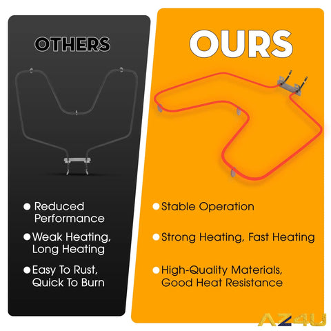Comparison of oven bake element designs; left: weaker performance, right: strong heating Oven Bake Element Replacement For GE Hotpoint Kenmore Ranges WB44K10005 WB44K10001 Replaces CH44K10005 