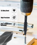 AEJ 49-pack screwdriver bit set with 1/4 inch hex shank, S2 alloy steel bits for drill use.