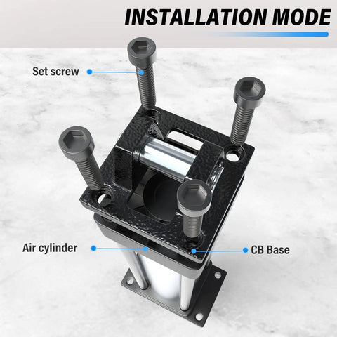 SC63 Air Cylinder Base Connection Fittings Heavy Duty Iron CB63 Standard Type with labeled set screws and CB base