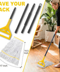 Heavy Duty Commercial Mop With 3 Extra Large Replacement Heads And A 59 Inch Long Handle, Looped End String Wet Cotton Mop