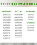 Washer Suspension Rod Kit W11130362 With Upgraded Design And Heavy Duty High Strength Springs For Stable Performance Fits Whirlpool Maytag Kenmore Front Load And Top Load Washers compatibility chart