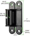 Beefy 7 Inch Face Mount Gate Hinges Bolt On Weld On Roller Bearing For Large Driveway Gates Up To 1100 Pounds 2062P Lubricable Iron Gate Hinge Pair With 180 Degree Swing, 7 in black steel
