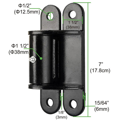 Beefy 7 Inch Face Mount Gate Hinges Bolt On Weld On Roller Bearing For Large Driveway Gates Up To 1100 Pounds 2062P Lubricable Iron Gate Hinge Pair With 180 Degree Swing, 7 in black steel
