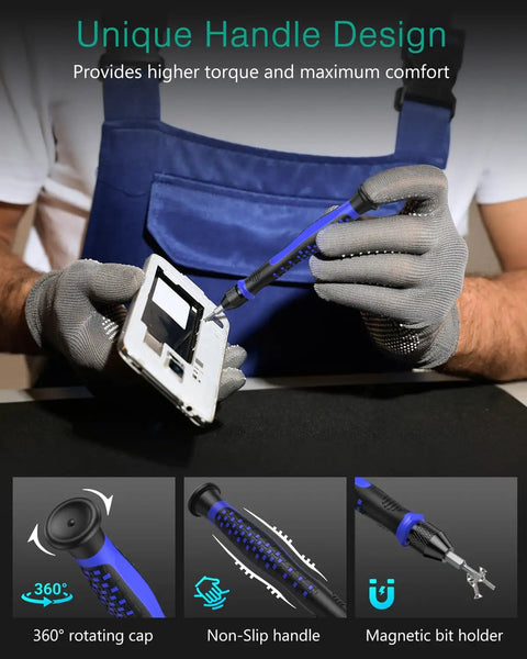 Premium 30 Piece Mini Precision Screwdriver Set With Magnetic Bits For Phone And Laptop Repair Torx Phillips Flat Drivers Plus Household Electronics Tools That Make Fixing Stuff A Total Breeze, non-slip handle