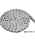 1 Speed Bicycle Chain 122 Links Beefy Forged Steel For Easy Install And Clean Smooth Lubrication Precise Fit For Road Hybrid And Mountain Bikes That Lasts Longer with connectors displayed