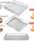 Air Fryer Tray Replacement For TOA-60 TOA-65 TOA-70 Convection Oven, 12.4 X 11 Inch Nonstick Stainless Mesh Basket Wire Rack