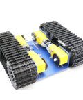 Beefy Tracked RC Tank Chassis Kit With Four DC TT Motors For Arduino Uno R3 And Raspberry Pi STEAM Education Projects Blue Aluminum Alloy Crawler Platform