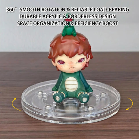 Two Pack 4 Inch Clear Acrylic Lazy Susan Turntable Set With Ball Bearing 360 Degree Rotation For Decorating Spices, Cabinets, Cakes And Crafts Durable Spinning Tray For Kitchen Organizer