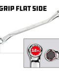 5 Piece Metric Offset Box End Wrench Set With 45 Degree Offset For Tight Spots, showing 12-point grip detail, Chrome Vanadium Steel