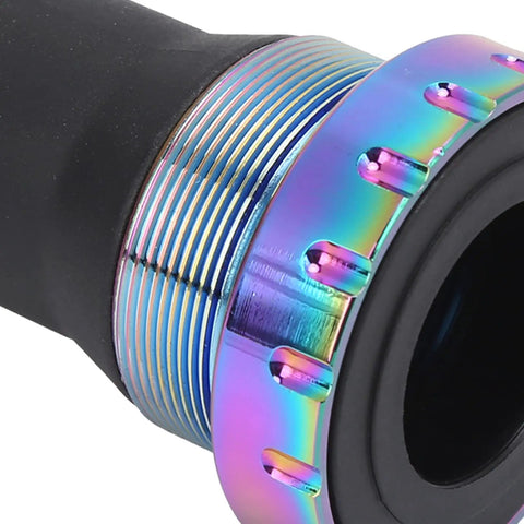 Close-up of Rock Solid Aluminum Bottom Bracket 37x24T for mountain and road bikes, showing iridescent sealing, waterproof detail.