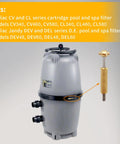 Heavy Duty Pool Filter Clamp Ring Knob Assembly displayed with Zodiac pool filter housing and threaded rod, durable and easy fit.