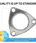 Exhaust gasket, 2.5-inch, three-bolt flange seal, pair