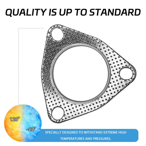 Exhaust gasket, 2.5-inch, three-bolt flange seal, pair